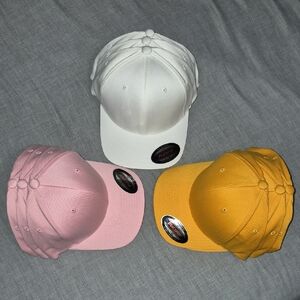 Men's & Women's White, Pink, and Yellow Caps